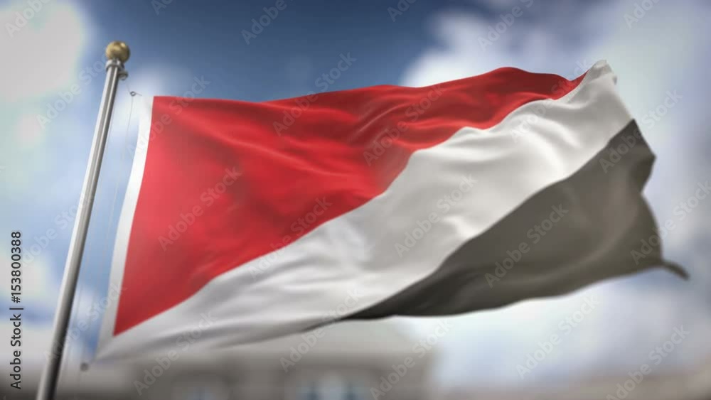 Principality of Sealand Flag Waving Slow Motion 3D Rendering Blue Sky Background - Seamless Loop 4K Principality of Sealand Flag Waving Slow Motion 3D Rendering Blue Sky Background - Seamless Loop 4K