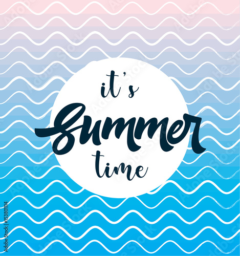 Summer time vector poster. Web banner.
