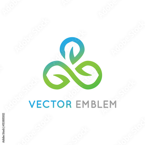 Vector abstract logo design template for alternative medicin