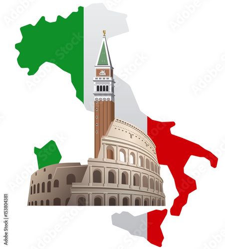 italy with map