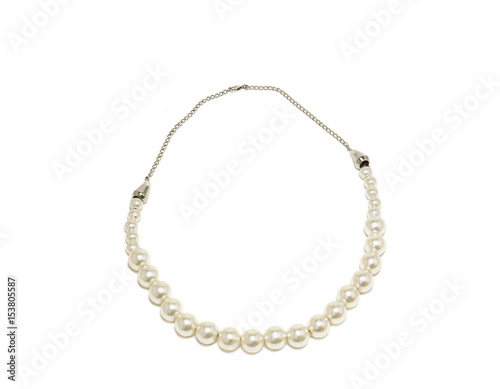 Pearl Necklace isolated on white background