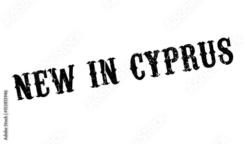New In Cyprus rubber stamp. Grunge design with dust scratches. Effects can be easily removed for a clean, crisp look. Color is easily changed.