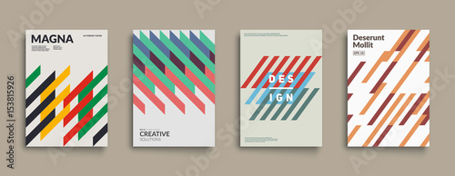 Retro graphic design covers. Cool vintage shape compositions. Eps10 vector. photo