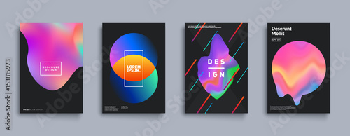Liquid color covers set. Fluid shapes composition. Futuristic design posters. Eps10 vector. photo