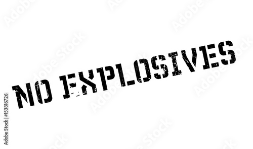 No Explosives rubber stamp. Grunge design with dust scratches. Effects can be easily removed for a clean, crisp look. Color is easily changed.