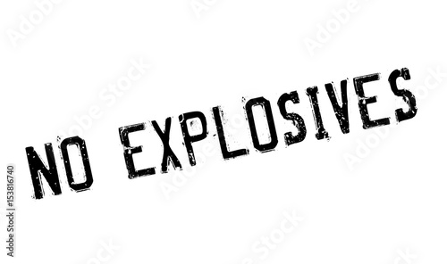 No Explosives rubber stamp. Grunge design with dust scratches. Effects can be easily removed for a clean, crisp look. Color is easily changed.
