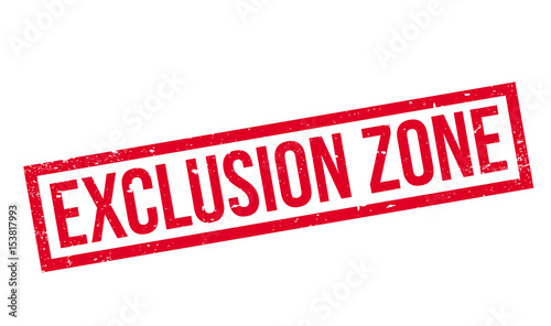 Exclusion Zone rubber stamp. Grunge design with dust scratches. Effects can be easily removed for a clean, crisp look. Color is easily changed.