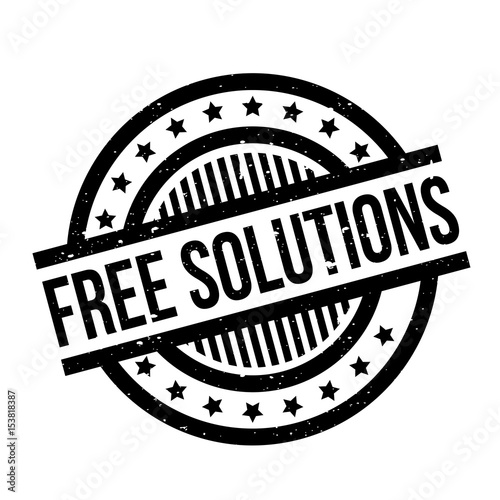 Free Solutions rubber stamp. Grunge design with dust scratches. Effects can be easily removed for a clean, crisp look. Color is easily changed.