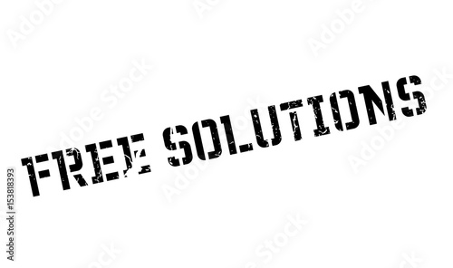 Free Solutions rubber stamp. Grunge design with dust scratches. Effects can be easily removed for a clean, crisp look. Color is easily changed.