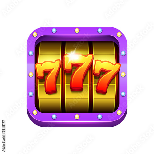 Slot machine illustration. Casino game icon design. Eps10 vector.