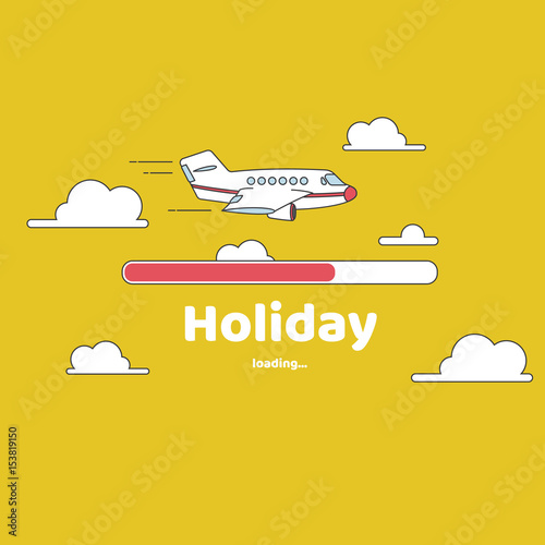 Loading holiday - Illustration with plane