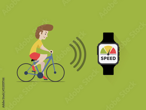 Cycling exercise tracking by Smart Watch - Illustration