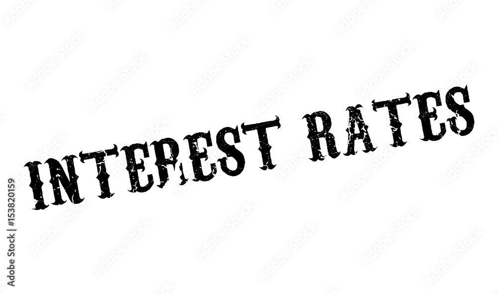 Interest Rates rubber stamp. Grunge design with dust scratches. Effects can be easily removed for a clean, crisp look. Color is easily changed.