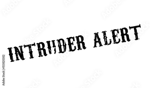 Intruder Alert rubber stamp. Grunge design with dust scratches. Effects can be easily removed for a clean, crisp look. Color is easily changed.