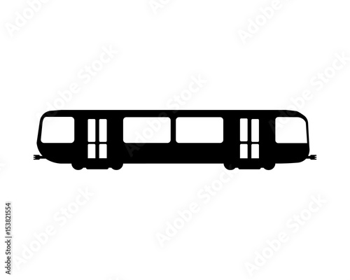 Metro flat icon and logo. Silhouette Vector illustration