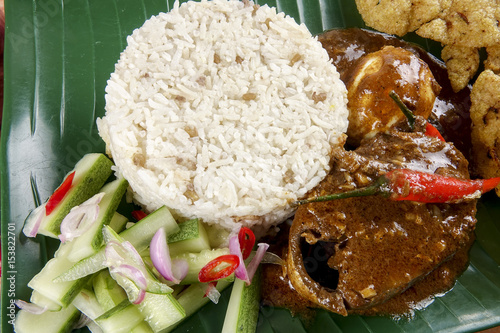 Nasi dagang, a popular Malaysian meal on the east coast of the Malaysian Peninsular.