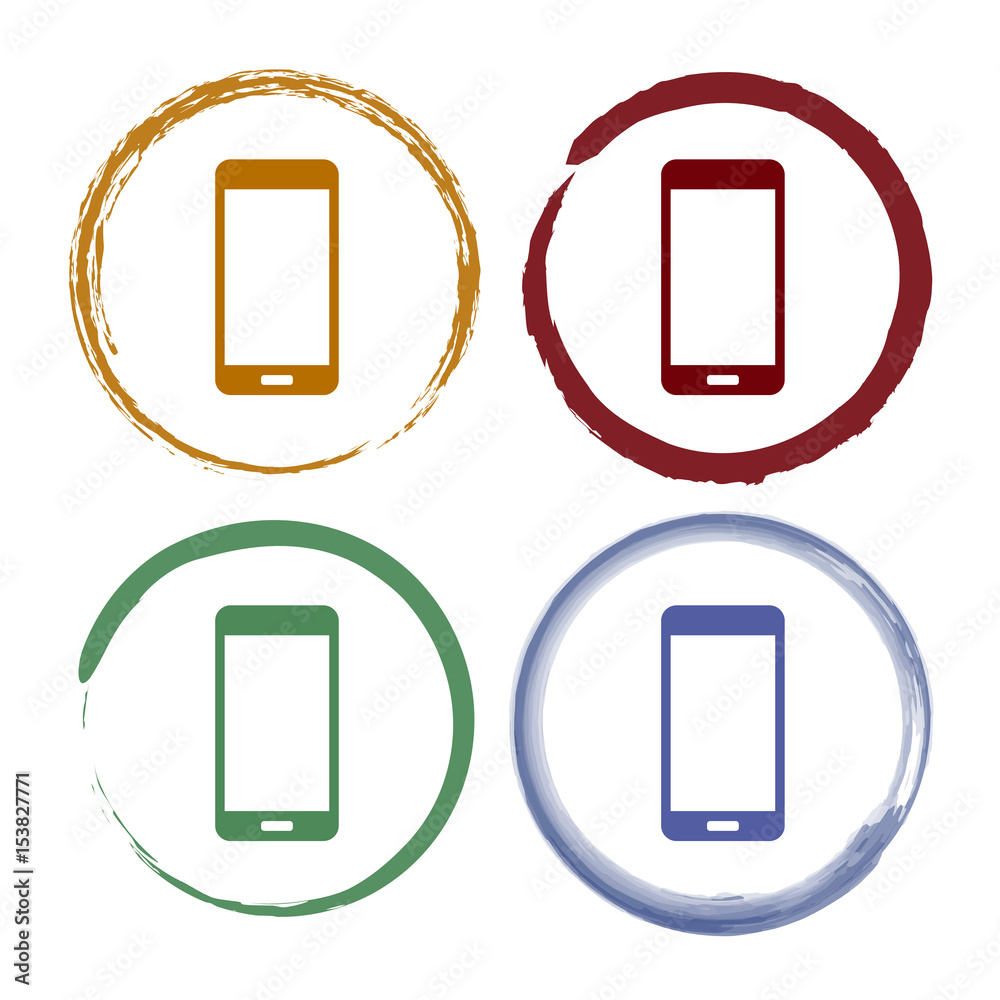 Pinselstrich Icon Set - Smartphone