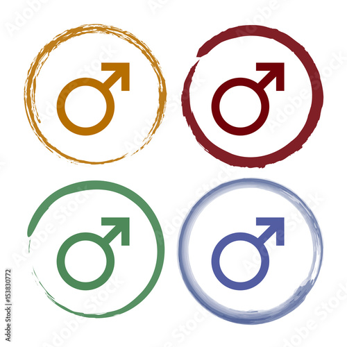 Pinselstrich Icon Set - Geschlecht Mann