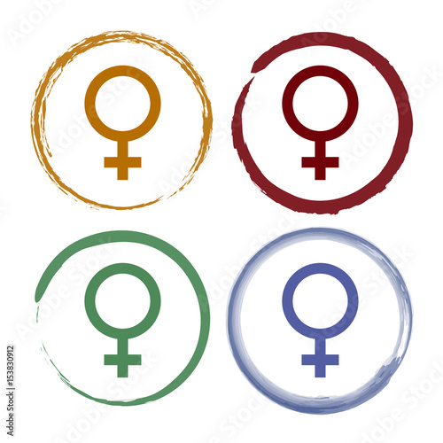 Pinselstrich Icon Set - Geschlecht Frau