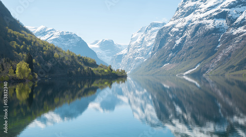 Beautiful panorama of Norwegian nature