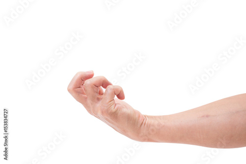 Obraz na plátne Hand bent isolated on white background. clipping path