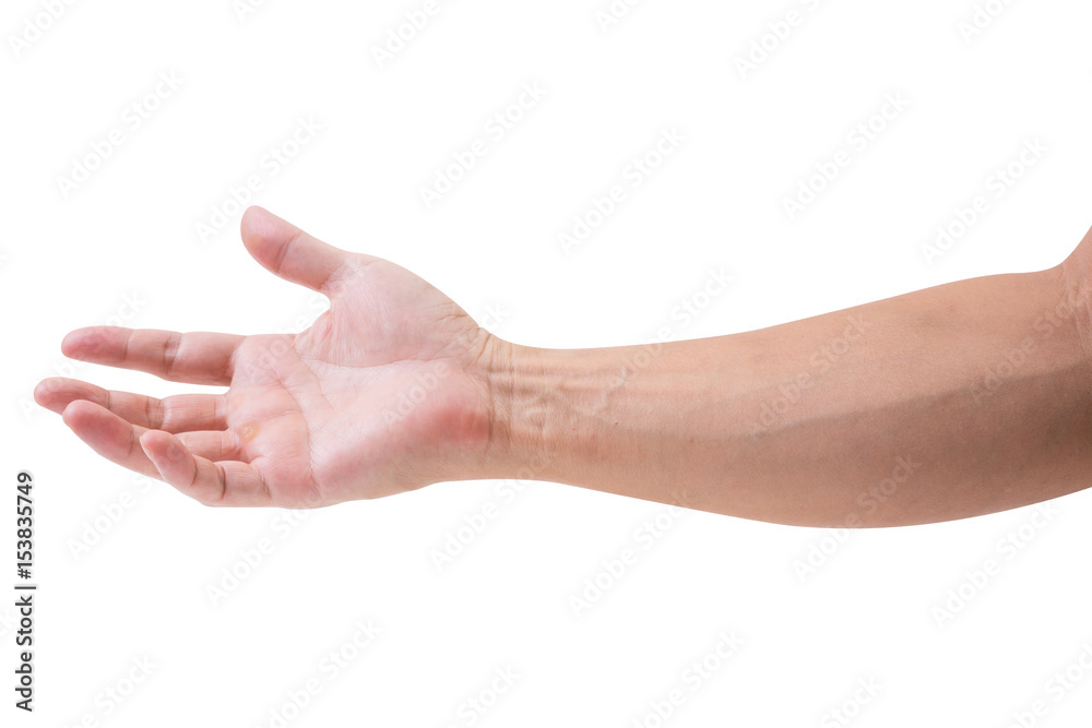 Man hand isolated on white background, clipping path Man hand isolated on white background, clipping path