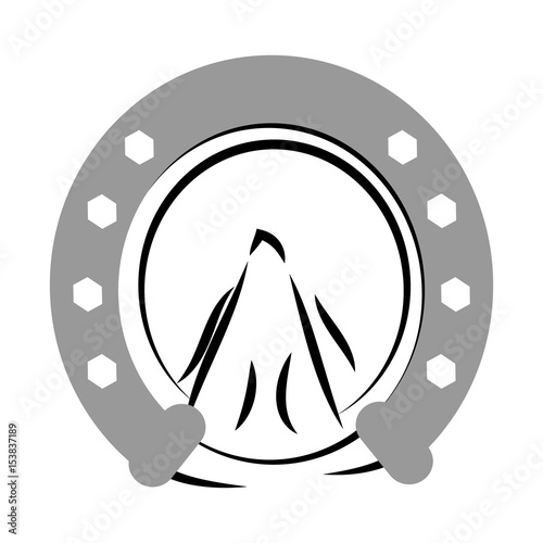 Horse shoes on white background