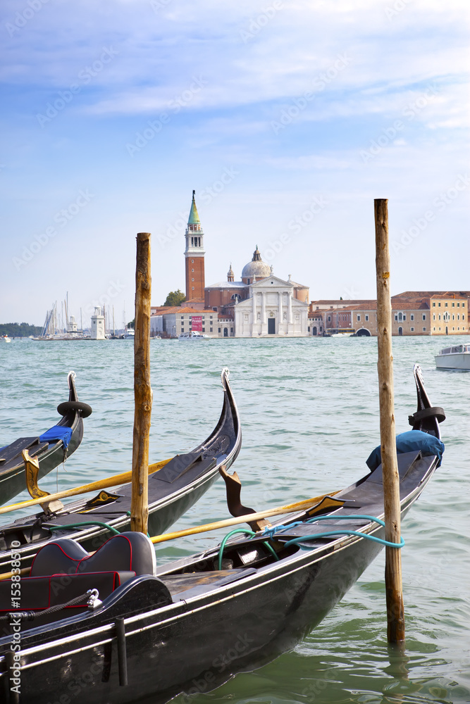 channel and gondolas, Venice, Italy