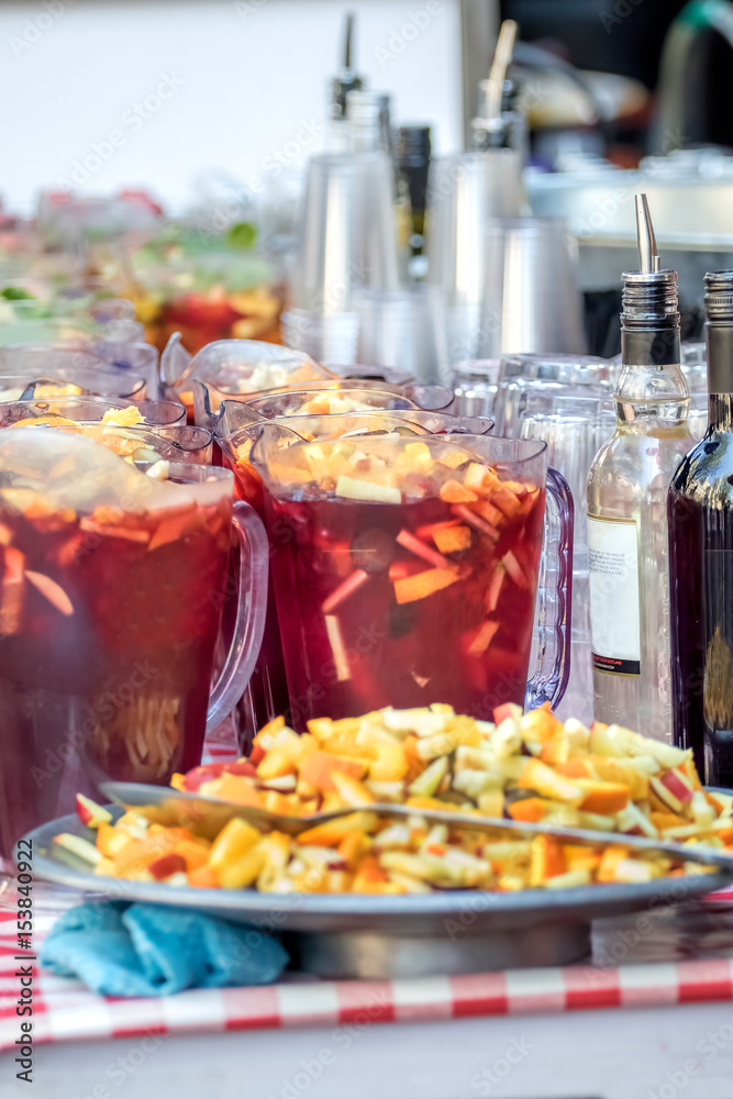 Pimm's Outdoor Summer Bar. Beer, Wine Drinks Service Pimm's Outdoor Summer Bar. Beer, Wine Drinks Service