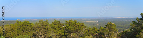 Landscape on the island of Menorca  Spain from the top of Mount Toro