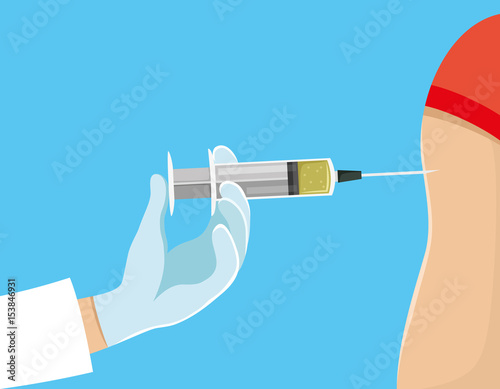 Doctor makes vaccination.