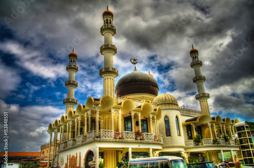 Exterior view to Keizerstraat mosque in Paramaribo, Suriname photo