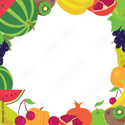 Fruit frame on a white background