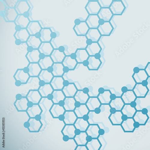 Abstract molecules and atoms design for background. Vector Illustration