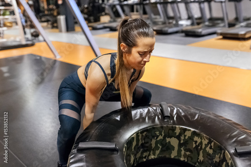Woman working out in gym