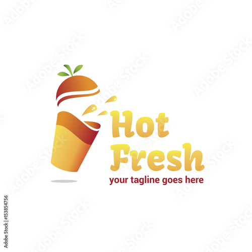 Hot fresh in a glass with a lid in the form of an orange.