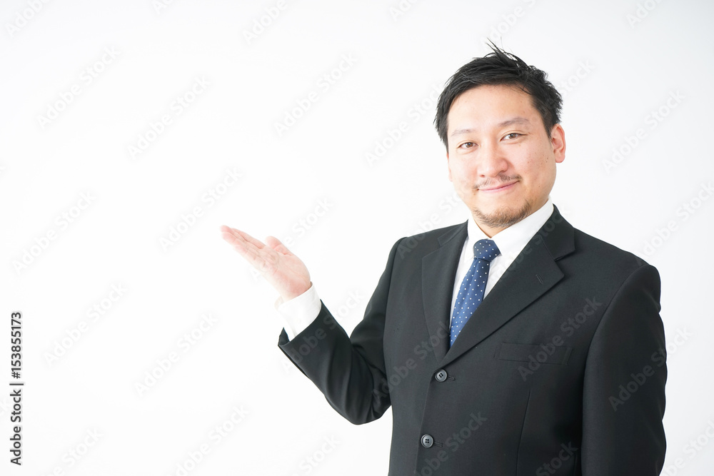 Businessman pointing something Businessman pointing something