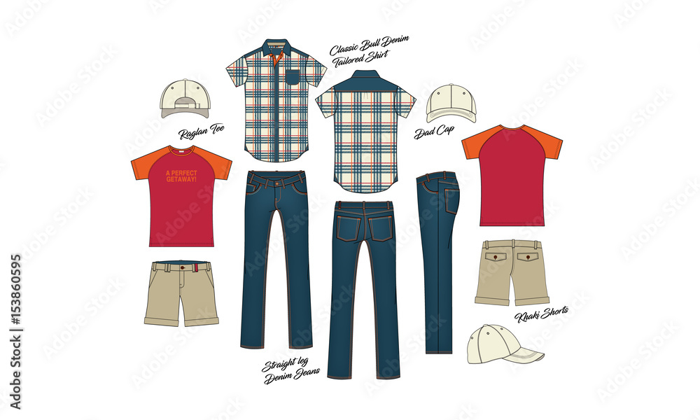 Fototapeta premium Men Casual Clothing Fashion Set