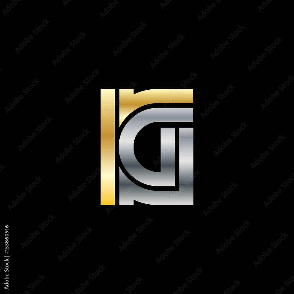 Initial Letter IG KG Linked Design Logo Initial Letter IG KG Linked Design Logo