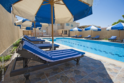 Swimming pool at at luxury tropical holiday villa