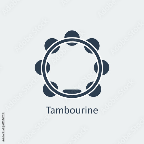Tambourine icon. Silhouette vector icon