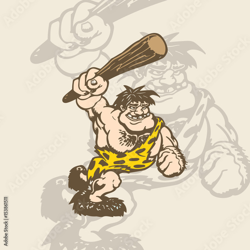 cartoon caveman in an animal skin