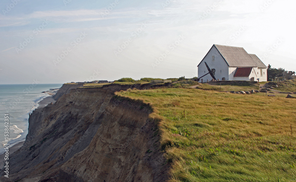 Old church near North Sea Denmark