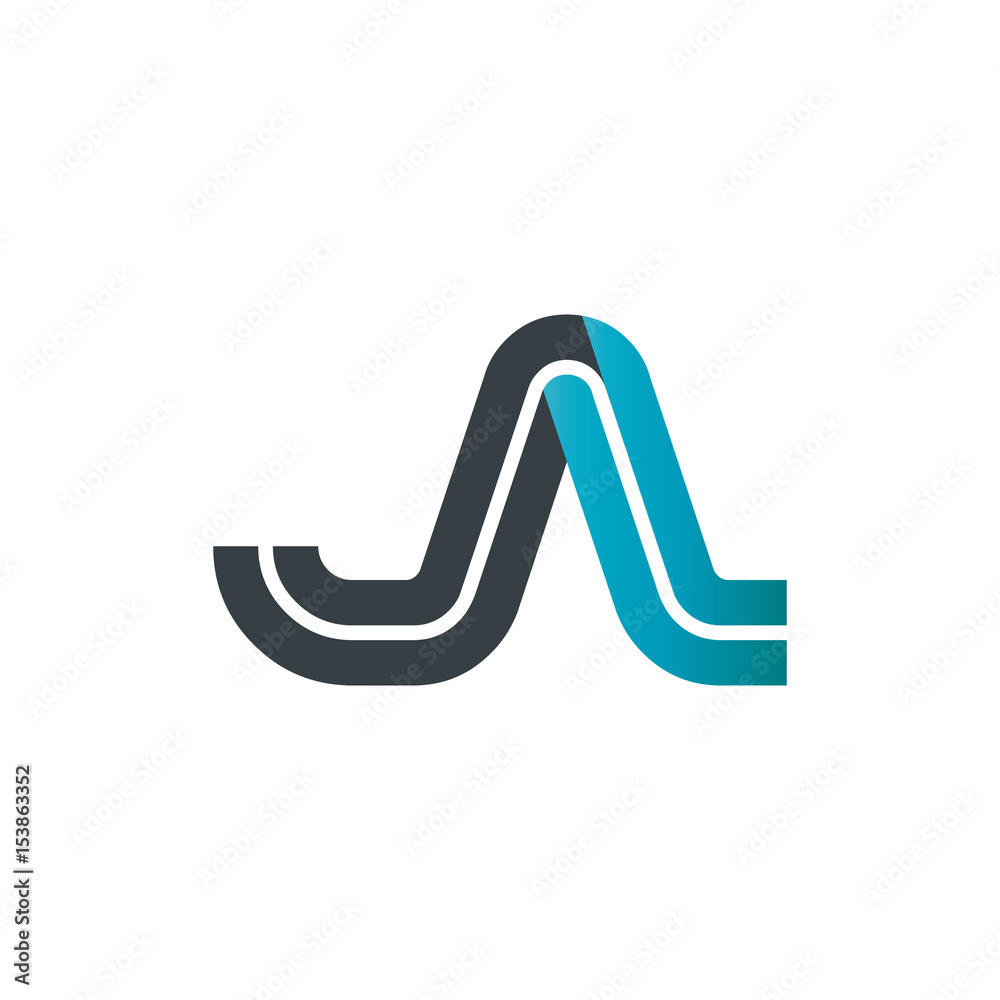 Initial Letter JA Linked Design Logo Initial Letter JA Linked Design Logo