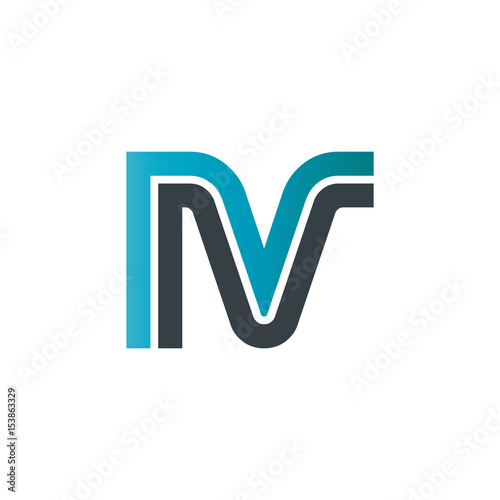 Initial Letter IV RV NV Linked Design Logo