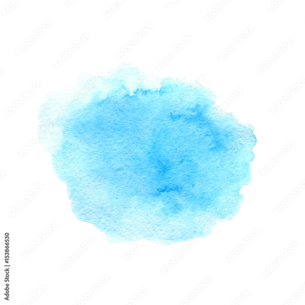 Hand drawn watercolor blue texture isolated on the white background. Vector. Hand drawn watercolor blue texture isolated on the white background. Vector.