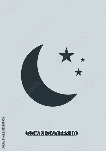 Moon and stars icon, Vector