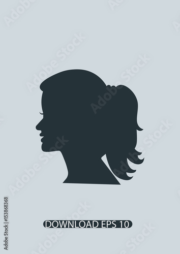 Woman head icon, Vector © Emmeewhite