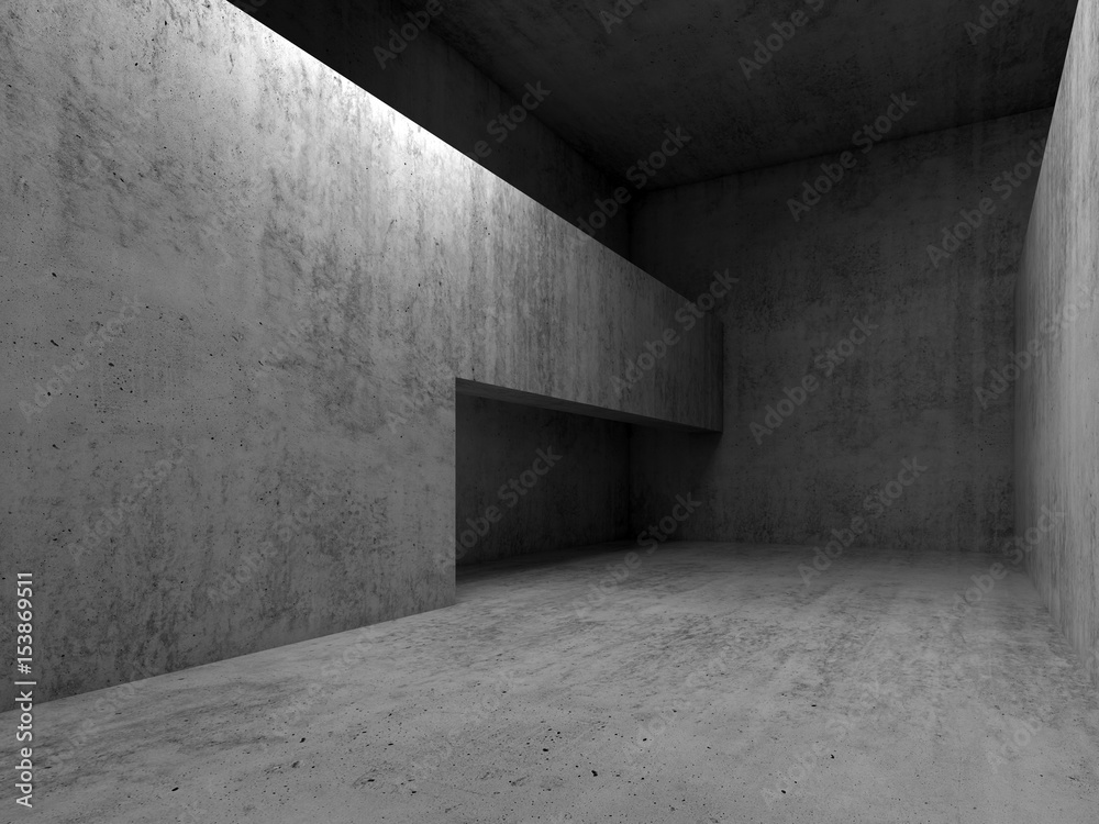 Fototapeta Abstrakta pusty betonowego pokoju wnętrze, 3d odpłaca się