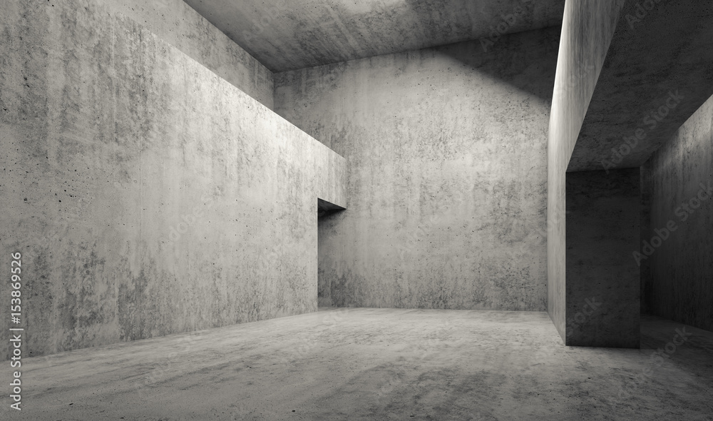 Abstract empty gray concrete room interior Abstract empty gray concrete room interior